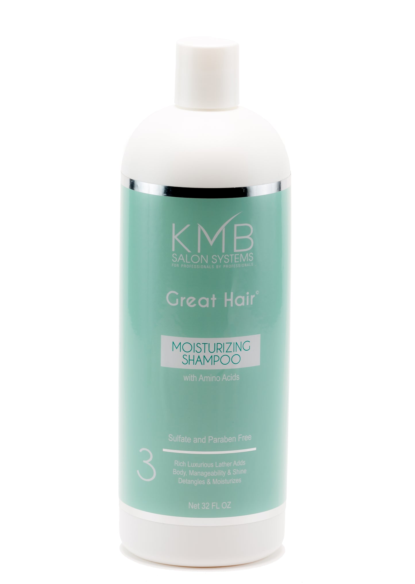 Great Hair Moisturizing Shampoo is paraben free and replenishes moisture to the hair and provides softening agents for manageability.