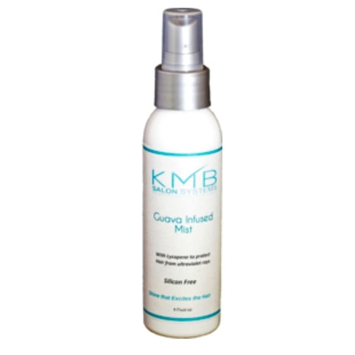 KMB Salon Guava Shine Mist contains vitamins B and C to prevent hair surface damage. The combination of Copra oil esters and Guava give this light smooth oil its effectiveness.  Guava works great with hair extensions and weaves.
